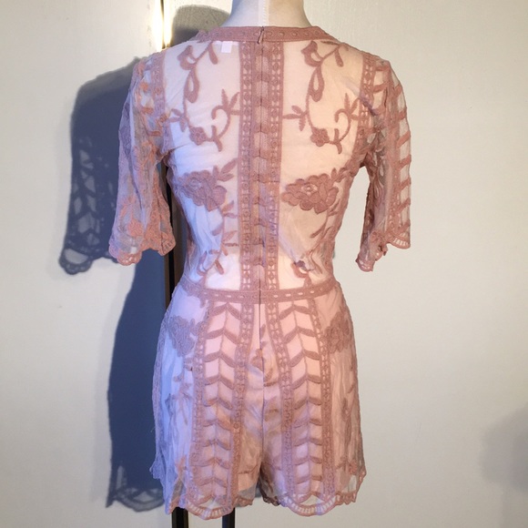 Socialite Plunging Lace Jumpsuit - Picture 8 of 8